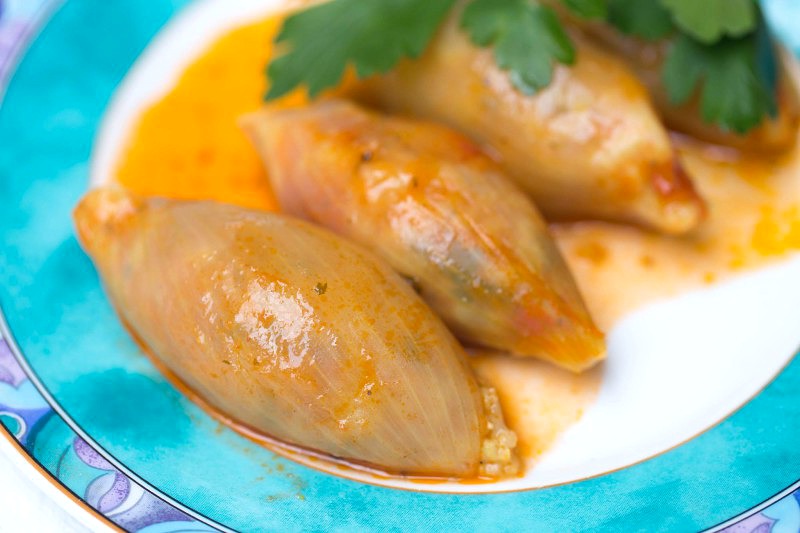 Gefüllte Zwiebeln nach türkischer Art - vegan & glutenfrei