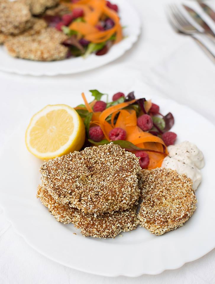 Blumenkohl Schnitzel mit krosser Amaranthpanade
